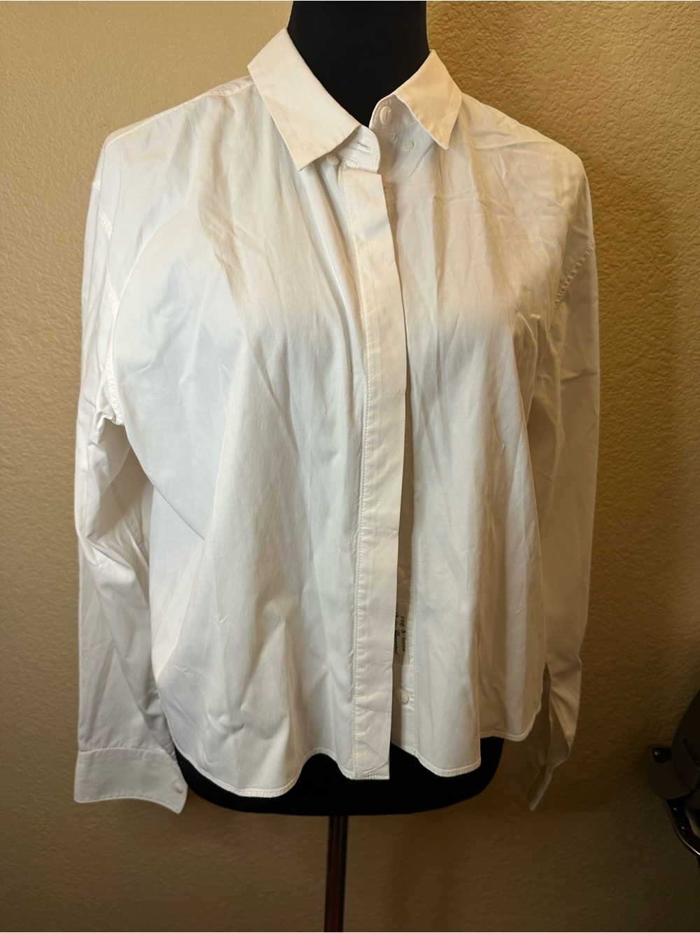 rag & bone White Button-Front Women's Blouse